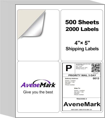 5000 Labels (500 Sheets) - 2" x 4" Shipping Address Labels - 10-Up Mailing Stickers for Laser/Inkjet Printers - 8.5" x 11" White Printer Labels - Multipurpose Address Papers in Kuwait
