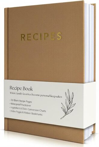 Aesthetic Blank Recipe Book with Waterproof Cover - The Perfect Recipe Notebook To Write In Your Own Recipes - Simplified Blank Cookbook to Organize Your Recipes in Kuwait