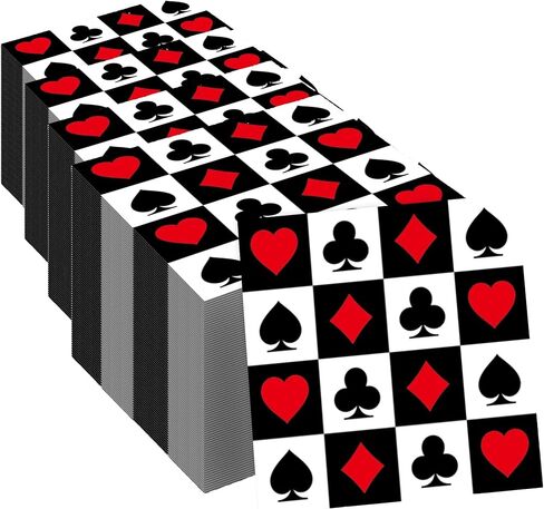 40Pcs Casino Poker Card Party Napkins Las Vegas Theme Party Paper Napkins Disposable Party Napkins Set Texas Holdem Paper Luncheon Napkins Casino Poker Card Theme Party Supplies in Kuwait