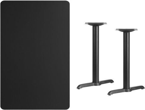 Flash Furniture سطح طاولة مستطيل الشكل مقاس 30 بوصة × 48 بوصة مع قواعد ارتفاع الطاولة مقاس 5 بوصة × 22 بوصة in Kuwait