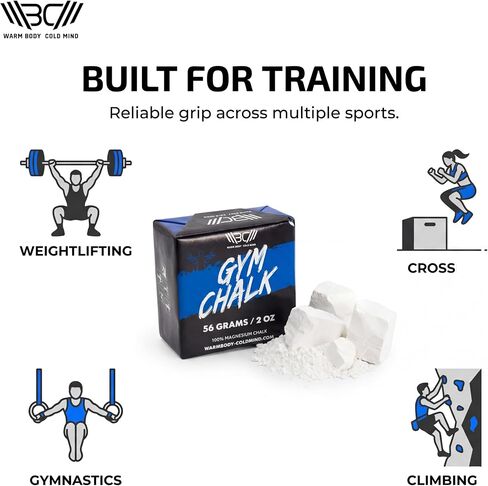 WARM BODY COLD MIND Premium Chalk Block for Weightlifting, Climbing, Pole Dancing (8 pcs) in Kuwait