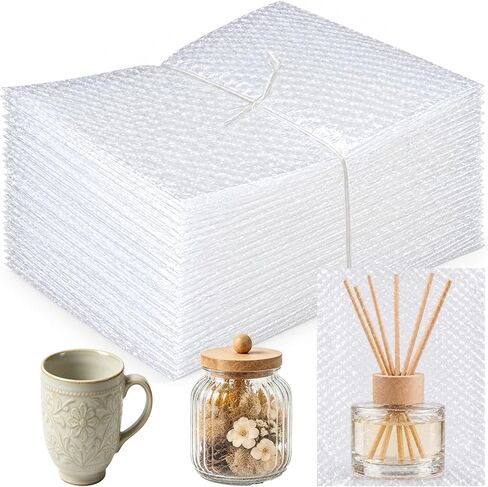 50Pcs Clear Bubble Out Bag & Pouches, 8X10 Inch Bubble Pouch Wrap, Double Wall Bubble Cushioning Pouches, Packing Supplies for Storage, Shipping, Moving, Transporting and Packing in Kuwait