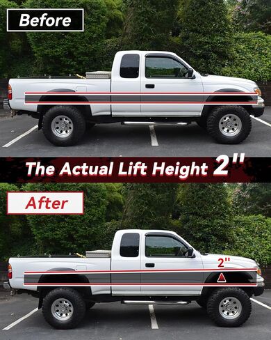 3" Front and 2" Rear Leveling Lift Kits for 1995-2004 Tacoma 2WD 4WD, 3inch Front Strut Spacers and 2inch Rear Lift Blocks with Extended U Bolts 6 Lug Wheel Bolt Pattern Only in Kuwait