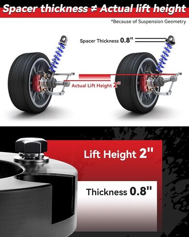 3" Front and 2" Rear Leveling Lift Kits for 1995-2004 Tacoma 2WD 4WD, 3inch Front Strut Spacers and 2inch Rear Lift Blocks with Extended U Bolts 6 Lug Wheel Bolt Pattern Only in Kuwait