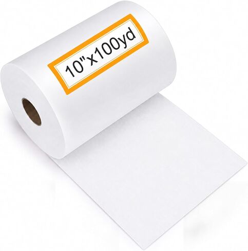 Peryiter 1 لفة 10 بوصة × 100 ياردة، مثبت تطريز آلي قابل للذوبان في الماء 25 ميكرومتر، طبقة علوية شفافة، مثبت للتطريز، مثبتات خياطة خفيفة الوزن للتطريز اليدوي بآلة الخياطة in Kuwait