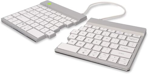 R-Go Split Break Keyboard, Ergonomic Design, with Anti-RSI Break Software, Ultra-Thin, QWERTY (US) Layout, Wireless (Bluetooth), Compatible with Windows/Mac/Linux, White in Kuwait