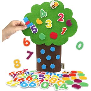 CHEFAN Felt Letter Tree Freestanding Coconut Tree Alphabet Game Set Props from The Childhood Favorite Book for Early Education in Kuwait