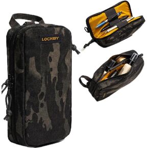 LOCHBY® Venture Pouch | Multipurpose Tactical Mini Tool Bag | Water Resistant Waxed Canvas | Dual-Sided Zipper Pouch | for Motorcycle, Bike, EDC, Pen, Pencil, Art, Tech & Travel in Kuwait