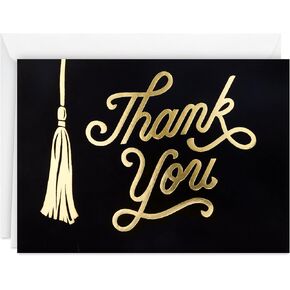 Hallmark Graduation Thank You Cards Bulk, Black and Gold Tassel (40 Thank You Notes with Envelopes) in Kuwait