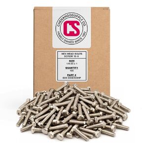 Chenango Supply 1/4-20 x 3 Stainless Steel Hex Head Bolts – 304 Stainless, USS Coarse Thread, 100,000–125,000 PSI Tensile Strength, Corrosion-Resistant Hardware Bolts, 50 Pieces (1/4-20x3(50pcs)) in Kuwait