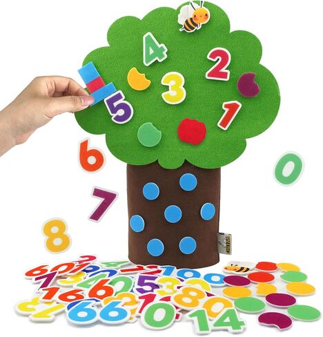 CHEFAN Felt Letter Tree Freestanding Coconut Tree Alphabet Game Set Props from The Childhood Favorite Book for Early Education in Kuwait