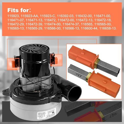 HASMX Replacement 833392-67 Vacuum Motor Carbon Brush for Ametek Lamb Replaces for 3339211 33392-11 Fits for 115923 115923-AA 115923-C 116392-03 116432-00 116471-00 119885-13, 2-Pack in Kuwait