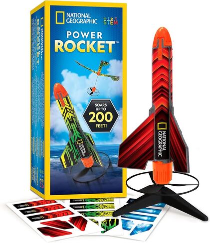 National Geographic Air Rocket Launcher Toy - Launch Glow in The Dark Rockets up to 100 Feet, Kids Outdoor Toys, Toys for Kids 8-12, Glow in The Dark Toys, Rocket Kit, Fun Outdoor Toys in Kuwait
