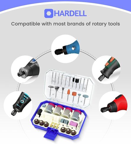 HARDELL Rotary Tool Accessories, 230pcs Power Rotary Tool Accessories Kit, 1/8"(3.2mm) Diameter Shanks, Universal Fitment for Easy Cutting, Polishing, Sanding, Carving, Grinding, Engraving in Kuwait