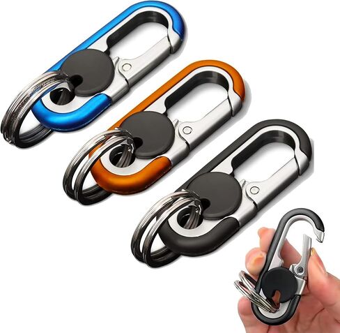 CHRIS GOOD Men's Car Key Chain 3pcs, Personalized Creative Stainless Steel Car Keychain for Men, Anti-Loss Heavy Duty Metal Key Ring in Kuwait