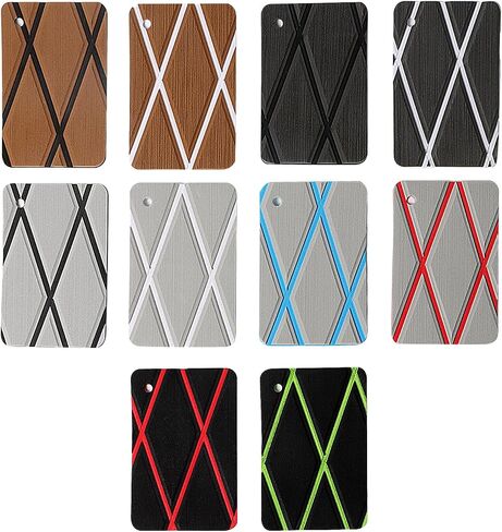 KXKZREN Boat Flooring EVA Foam Decking Sheet Sample Cards Self-Adhesive Anti-Skid Faux Teak Motorboat RV Yacht Kayak Swimming Pool Marine Boat Decking Mat Sample Card in Kuwait