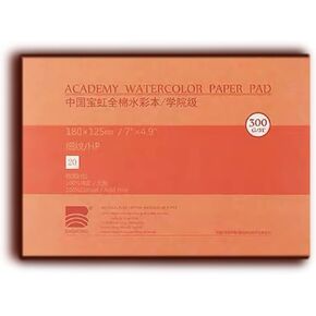 Watercolor Paper Block, BAOHONG Academy Grade Watercolor Block, 100% Cotton, Acid-Free, 140LB/300GSM, Hot Press Surface, 20 Sheets per Block (Hot Press 4.9" x7“) in Kuwait