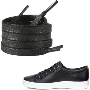 2 Pairs 1/4"(6mm) Waxed Flat Shoe Laces for Sneakers, Cotton Shoelaces Replacement for Ecco Lace Up Leather Sneaker in Kuwait