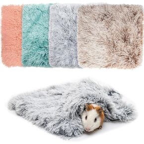 Guinea Pig Blankets 4 Pack, Warm Cozy Pet Cage Accessoies for Guinea Pig Hedgehog Rabbit Hamster Chinchilla Ferret Rat Small Animals, Fleece Cage Liners Bedding Mat Washable for Cold Weather in Kuwait