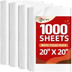 Simetufy 20 x 20 Inches Tissue Paper for Gift Bags, 60 Sheets Acid-Free White Tissue Paper for Packaging, Gift Wrapping Tissue Paper Bulk for Birthday Wedding Holiday Christmas Decor DIY Crafts in Kuwait