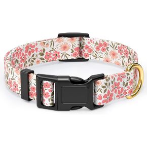 Rnivvi Dog Collar, Personalized Adjustable Dog Collars for Medium Dogs, Cute Boho Puppy Collar for Boy and Girl Dogs, Soft Pet Collar with Quick Release Buckle for Walking Running, Abstract Leaves in Kuwait