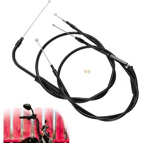 45.8" Throttle & Idle Cable Kit for 2000-2006 Softail 12" Handlebar fits Harley Extended Black Vinyl Stainless Steel Braided (No Cruise control) in Kuwait