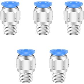 5/16 تركيبات هواء تدفع لتوصيل التركيبات، CEKER PC 5/16 Od x 1/4" تركيبات خطوط هواء NPT تركيب ذكر خيط هوائي 5/16 تركيب أنابيب دفع في الموصل تركيبات خرطوم هواء توصيل سريع 5 عبوات in Kuwait