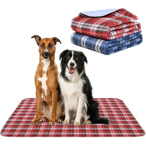 KOOLTAIL Washable Pee Pads for Dogs - Waterproof & Non-Slip Plaid Puppy Potty Training Pads, Reusable Whelping Pads, Dog Food Feeding Mat, 36"x41" in Kuwait