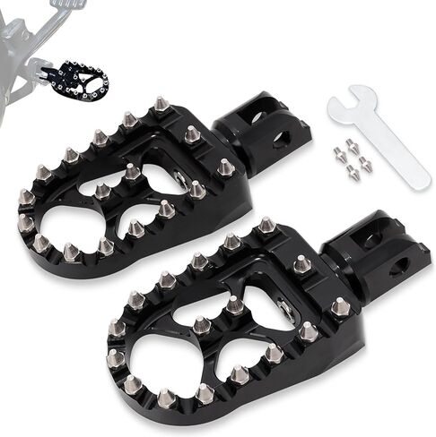 WOWTK Passenger Footpegs تناسب Harley Softail 2018-2024 Deluxe Fat Boy Heritage Sport Glide Softail Slim Street Bob Breakout Low Rider Models، كروم in Kuwait