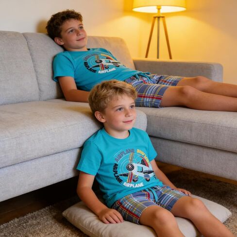 Colorful House Cartoon Outfit Set T-Shirt and Short for Little Kids in Kuwait