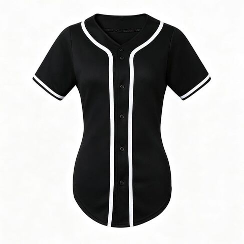 Yuji Itadori Women Baseball Jersey Softball Shirt Button Down Short Sleeve T-Shirts V-Neck Tops Hip Hop Sports Clothes in Kuwait