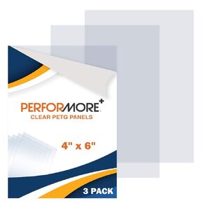 Performore 5 Pack of 4x6 Inch Plexiglass Sheet with Protective Film, 0.04" Thick PETG Panels, Clear Acrylic Plastic Sheet for Picture Frame, Invitations, Cricut