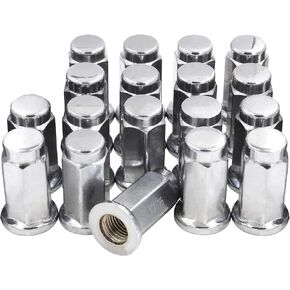 Wheel Accessories Parts Set of 18 Black 3/8 Flat Seat ATV & UTV Wheel Lug Nuts (18 PC, Black, 1.26" Long, 14mm Hex) Fits Polaris Ranger, Sportsman