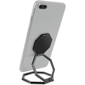 Cell Phone Ring Holder Finger Kickstand, 360° Rotation Metal Cellphone Back Grip Foldable Cell Phone Stand Adjustable Phone Holder Compatible with Most Smartphones(Rose Red Marbling)
