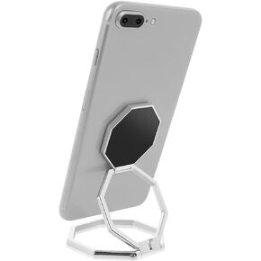 Cell Phone Ring Holder Finger Kickstand, 360° Rotation Metal Cellphone Back Grip Foldable Cell Phone Stand Adjustable Phone Holder Compatible with Most Smartphones(Rose Red Marbling)