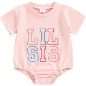 Big Brother/Sister Little Brother/Sister Matching Outfit Short Sleeve Shirt Tops/Romper Siblings Matching Outfit