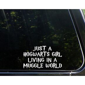 Sweet Tea Decals Just A Girl Living in A M World - 6 1/2" x 3 3/4" - Vinyl Die Cut Decal/Bumper Sticker for Windows, Trucks, Cars, Laptops, Etc.