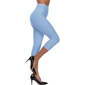 VOGUEMAX Women's Capri Leggings High Waist Soft and Comfy Cropped Leggings Tights 3/4 Length Leggings