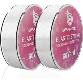 Elastic Beading Cord:100M 0.5 Elastic Bracelet String, Stretchy String for Bracelet, String for Bracelet Making, Elastic String for Bracelets, String for Jewelry Making(Black,White)