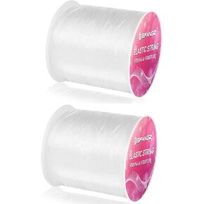 Elastic Beading Cord:100M 0.5 Elastic Bracelet String, Stretchy String for Bracelet, String for Bracelet Making, Elastic String for Bracelets, String for Jewelry Making(Black,White)