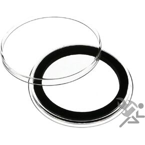 (5) Air-tite 38mm Black Ring Coin Holder Capsules for American Silver Dollars and 1oz Silver Commemoratives