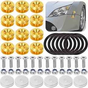 Swpeet 54Pcs - 3 Pairs Black Quick Release Fastener Kit, Universal Aluminum Bumper Clips Quick Release Front Rear Bumper Fasteners Trunk Front Rear Bumper Fasteners Fenders Holders Kit for Car Bumper