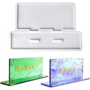 Yalulu Desktop Display Stand Resin Molds, Sign Holder, Epoxy Silicone Molds, Table Top Sign Holder Casting Silicone Mold