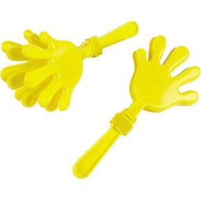 Yellow Plastic Hand Clappers - Set of 12 - School Spirit Noisemaker Toys