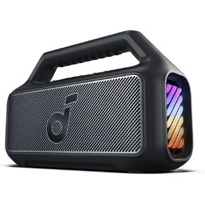 Soundcore Boom 2 Outdoor Speaker, 80W, Subwoofer, BassUp 2.0, 24H Playtime, IPX7 Waterproof, Floatable, RGB Lights, USB-C, Custom EQ, Bluetooth 5.3, Portable for Outdoors, Camping (Renewed)