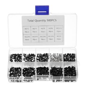 MECCANIXITY 500pcs 10sizes M2 M2.5 M3 Laptop Notebook Screws Assortment Kit Computer Replacement for Laptop Computer SSD Repair