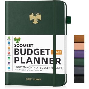 Budget Planner with Monthly Tabs,Large Size, Budgeting Journal and Budget Book to Control Your Money, Hardcover (Black)