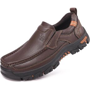 CAMEL CROWN Mens Slip-On Loafer Leather Casual Shoes Hands Free Walking Shoes Comfort
