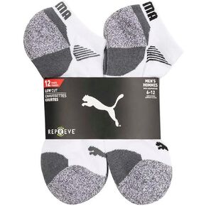 PUMA Men’s Repreve Athletic Sock, 12-pair (White)