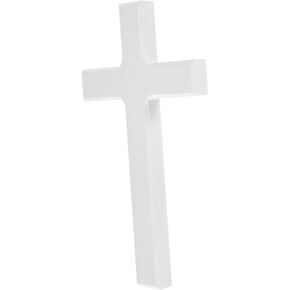 Unomor Cross Wooden Craft Large Wooden Crucifix Baptism Decorations Wooden Crucifix Wall Hanging Bathroom Decorations Jesus Ornaments Tabletop Decor Wall Decoration White Desktop